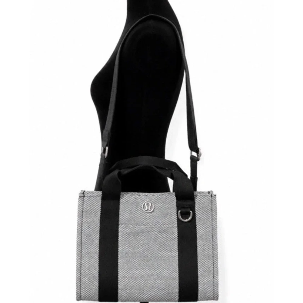 Lululemon Two Tone Canvas Mini Tote Bag  Black Crossbody Shoulder Purse